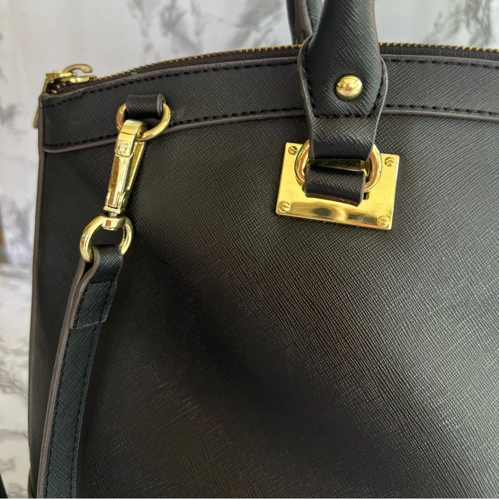 Anne Klein New Recruits Dome Black Satchel Shoulder Bag